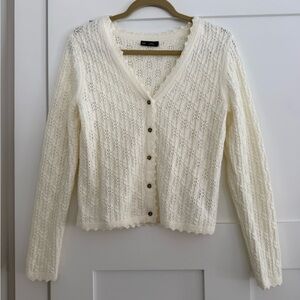 GAP New Women's Ivory Pointelle Cardigan